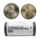2012 -P Grover Cleveland 2nd Presidential Dollar Mint Roll BU 25 US Coin