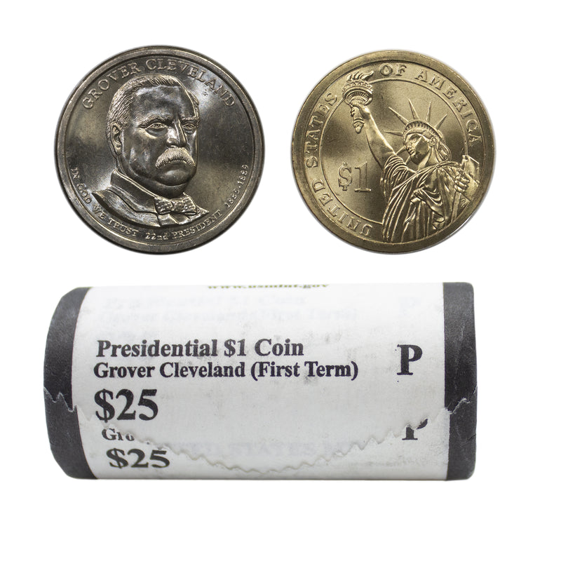 2012 -P Grover Cleveland 1st term Presidential Dollar Mint Roll BU 25 US Coin