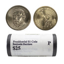 2012 -P Benjamin Harrison Presidential Dollar Mint Roll BU 25 US Coin