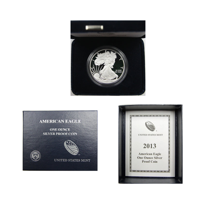 2013 W American Eagle Silver Proof 1 oz dollar - w/box & Coa