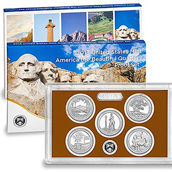 2013 America the Beautiful Quarter Proof Set CN-Clad (OGP) 5 coins