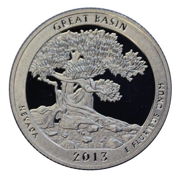 2013 S Parks ATB Quarter Great Basin Gem Deep Cameo Proof 90% Silver