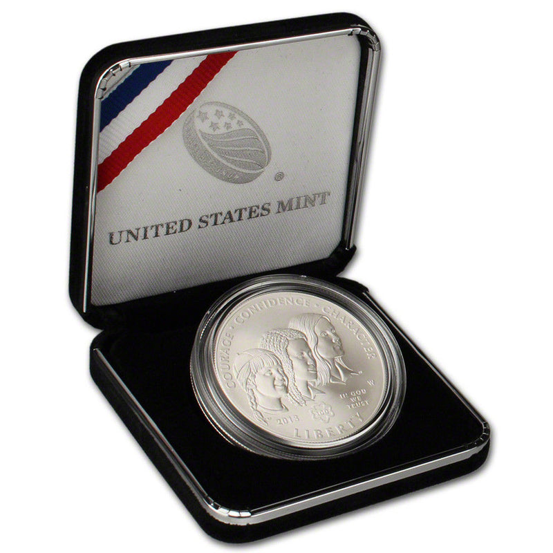 2013-W Girl Scouts Uncirculated Commemorative Dollar 90% Silver OGP