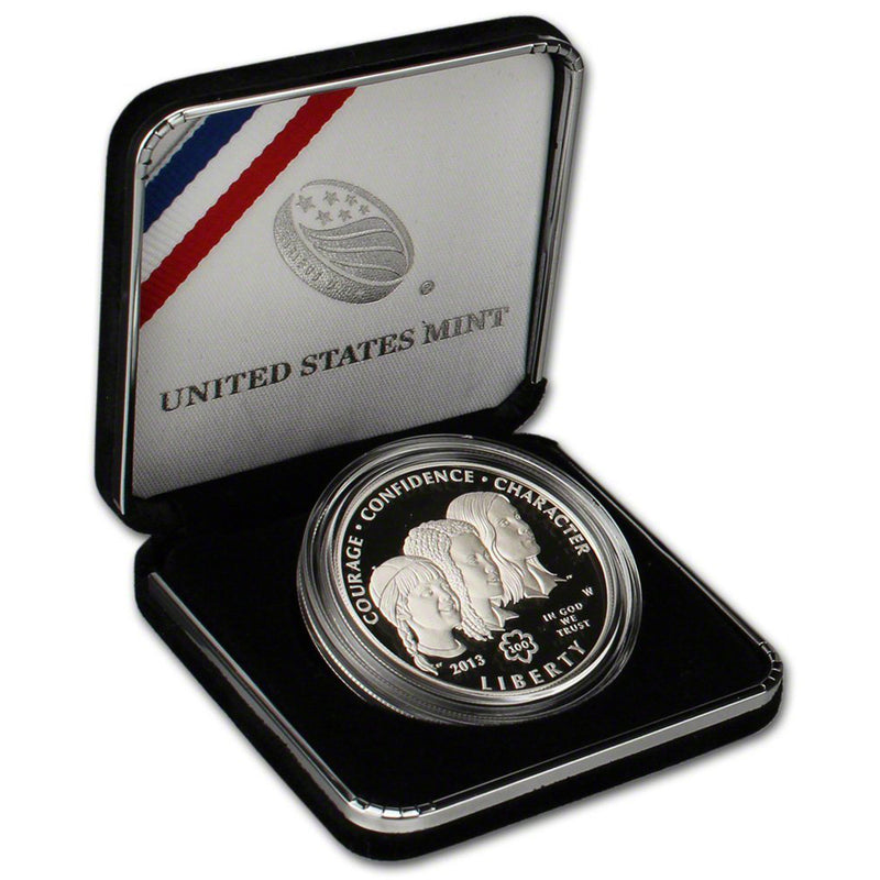 2013-W Girl Scouts Proof Commemorative Dollar 90% Silver OGP