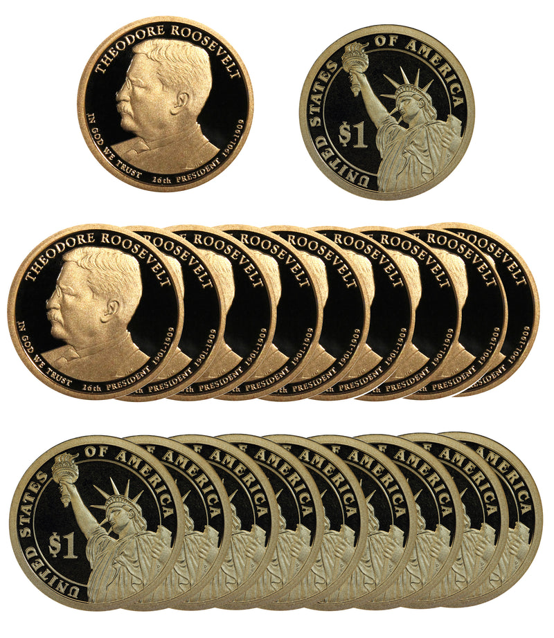 2013 S Theodore Roosevelt Presidential Dollar Proof Roll (20 Coins)