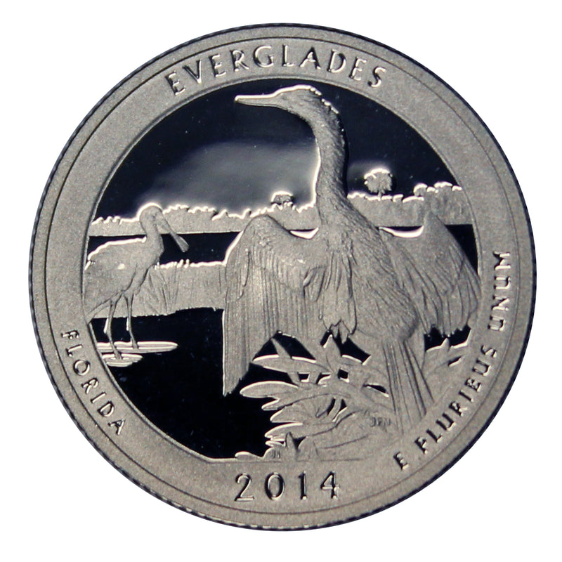 2014 S Parks ATB Quarter Everglades Gem Deep Cameo Proof 90% Silver