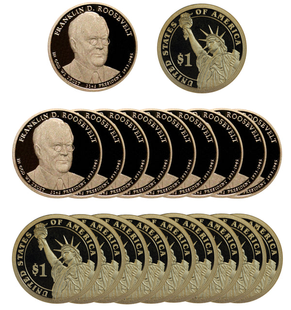 2014 S Theodore Roosevelt Presidential Dollar Proof Roll (20 Coins)
