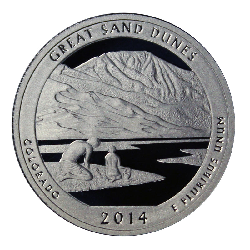 2014 S Parks ATB Quarter Great Sand Dunes Gem Deep Cameo Proof 90% Silver