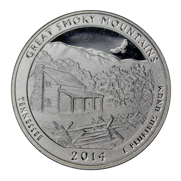 2014 S Parks ATB Quarter Smoky Mountains Gem Deep Cameo Proof 90% Silver