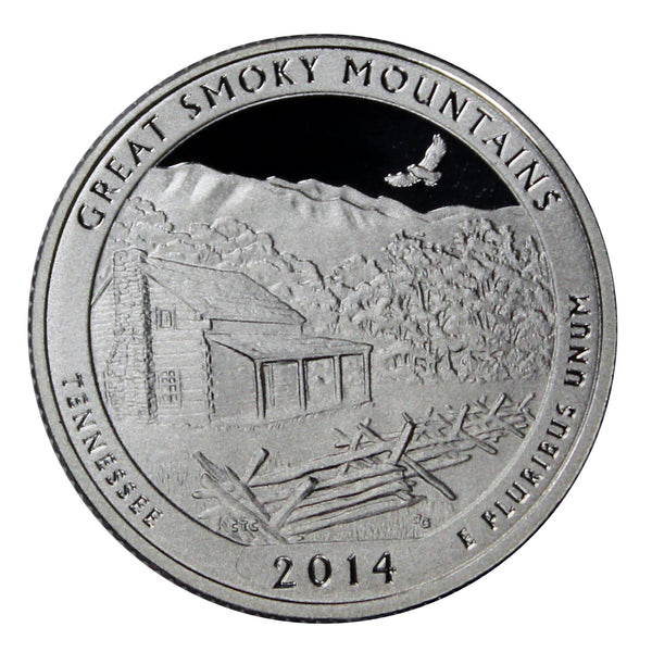 2014 S Parks ATB Quarter Smoky Mountains Gem Deep Cameo Proof CN-Clad