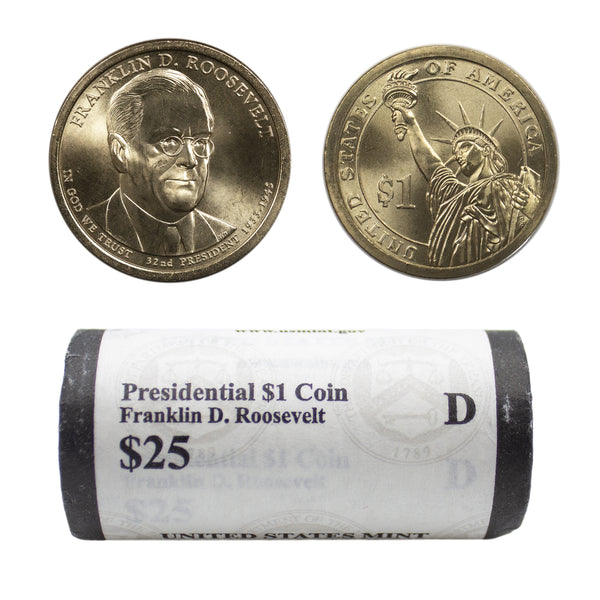 2014 -D Theodore Roosevelt Presidential Dollar Mint Roll BU 25 US Coin
