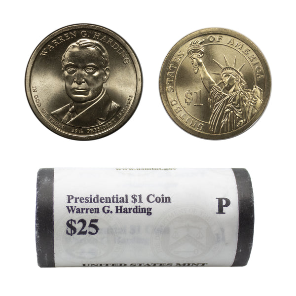 2014 -P Warren Harding Presidential Dollar Mint Roll BU 25 US Coin