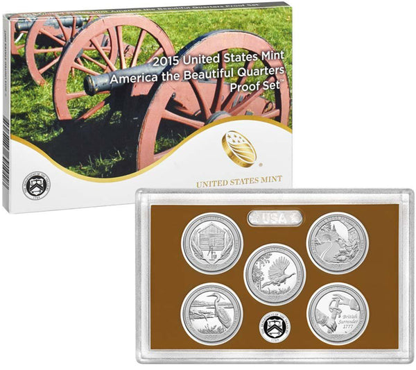 2015 America the Beautiful Quarter Proof Set CN-Clad (OGP) 5 coins