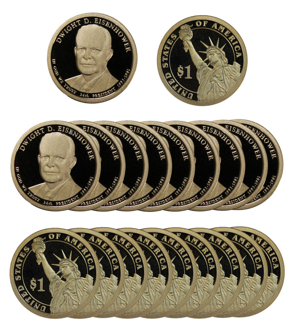 2015 S Dwight Eisenhower Presidential Dollar Proof Roll (20 Coins)