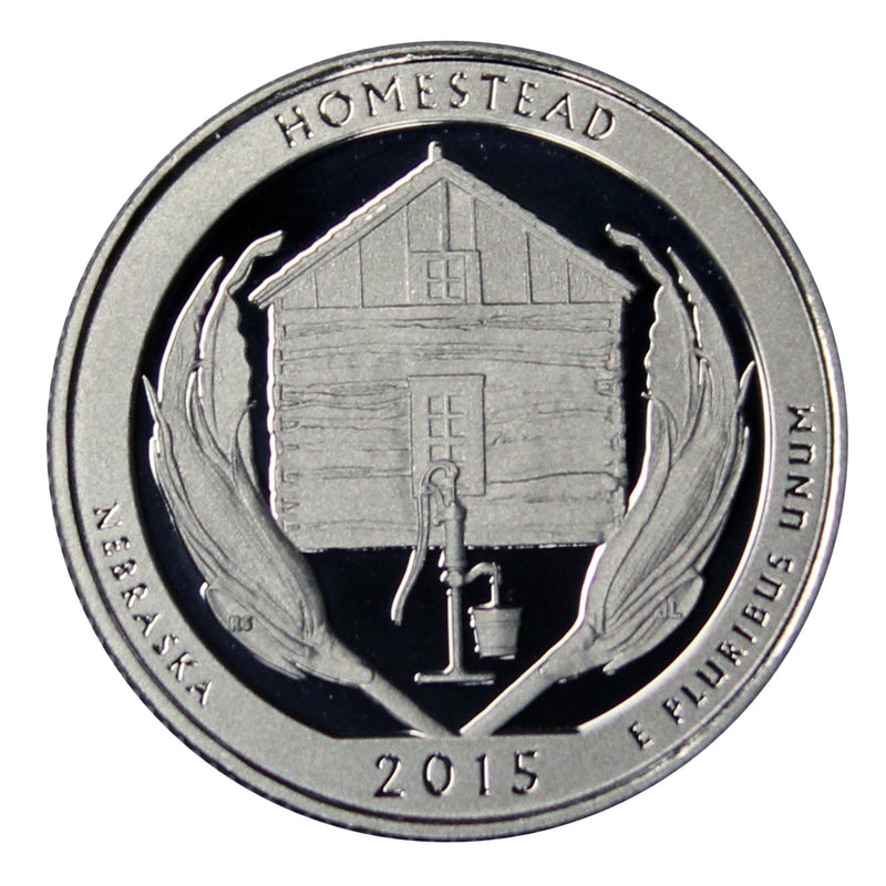 2015 S Parks Quarter ATB Gem Deep Cameo Proof Roll CN-Clad (40 Coins)