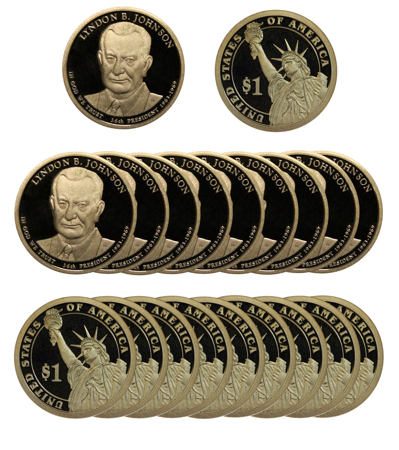 2015 S Lyndon Johnson Presidential Dollar Proof Roll (20 Coins)