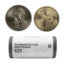 2015 -D John Kennedy Presidential Dollar Mint Roll BU 25 US Coin