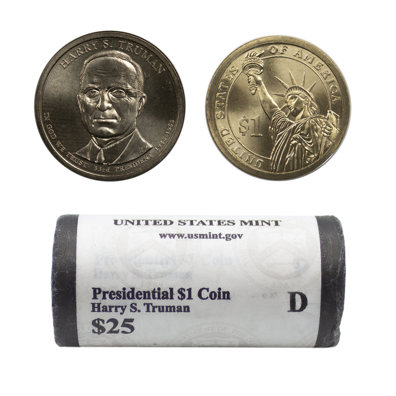 2015 -D Harry Truman Presidential Dollar Mint Roll BU 25 US Coin