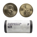 2015 -P Dwight Eisenhower Presidential Dollar Mint Roll BU 25 US Coin