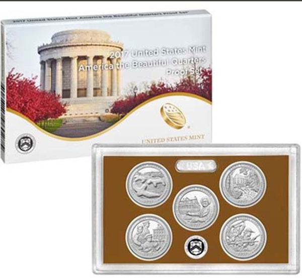 2017 America the Beautiful Quarter Proof Set CN-Clad (OGP) 5 coins