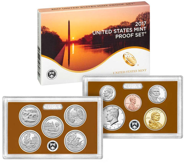 2017 Proof set 10 Pack CN-Clad Kennedy, State quarters - (OGP) 100 coins