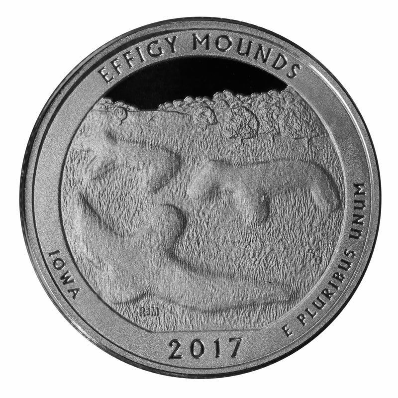 2017 S Parks ATB Quarter Effigy Mounds Gem Deep Cameo Proof 90% Silver