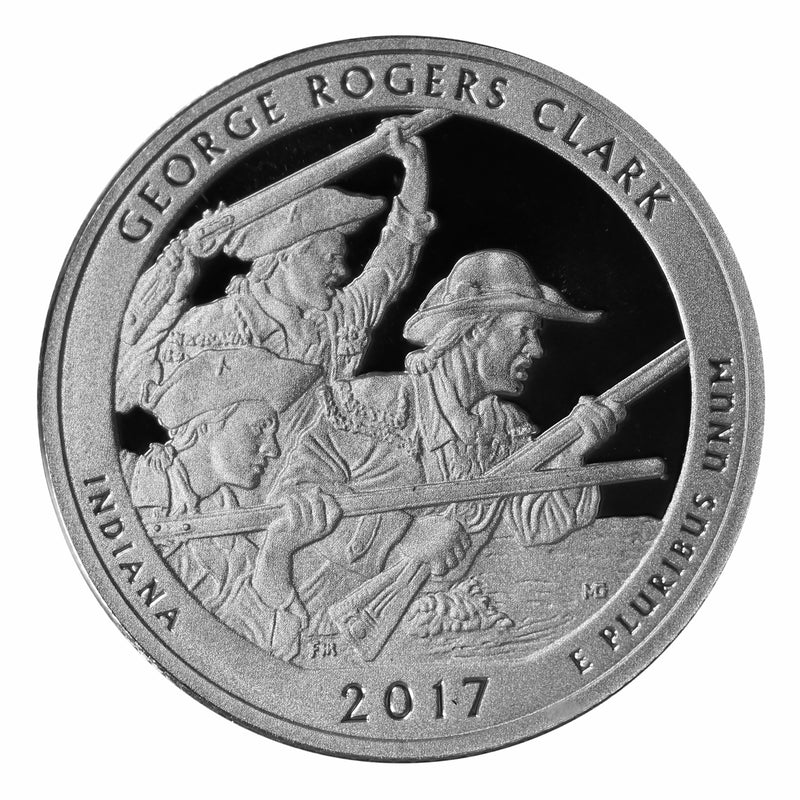 2017 S Parks ATB Quarter George Rogers Clark Gem Deep Cameo Proof 90% Silver