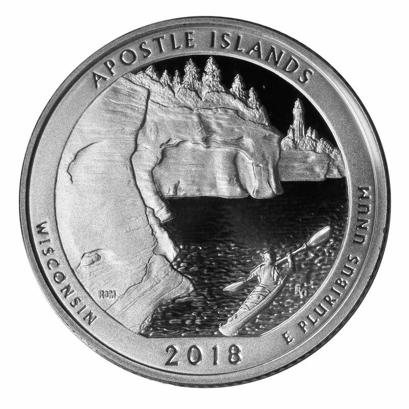 2018 S Parks ATB Apostle Islands Gem Deep Cameo Proof 90% Silver