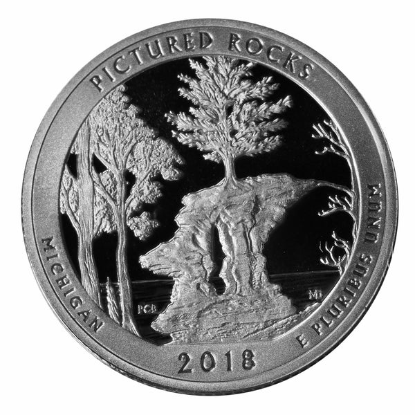 2018 S Parks ATB Pictured Rocks Gem Deep Cameo Proof 90% Silver