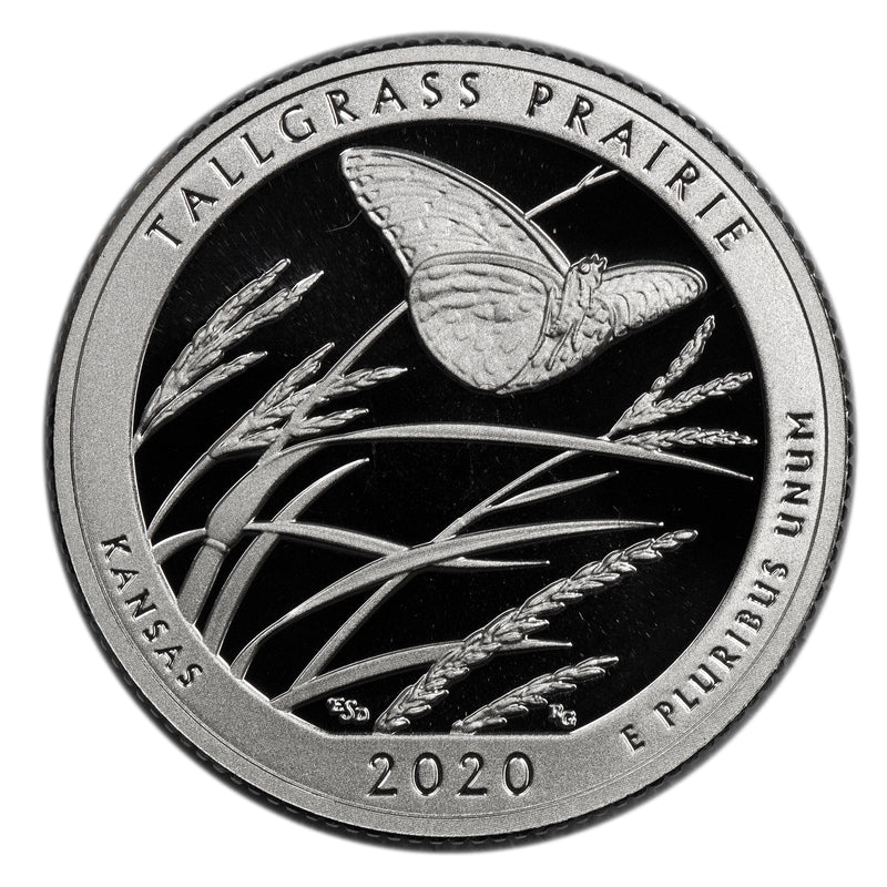 2020 S Parks ATB Tallgrass Prairie Gem Deep Cameo Proof 90% Silver