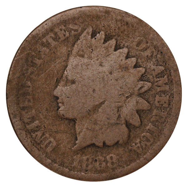 1868 -P Indian Head cent 1c - AG Almost Good Condition (2036)