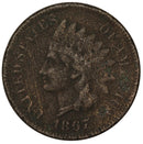 1867 -P Indian Head cent 1c - FN Fine details (2039) Corroded