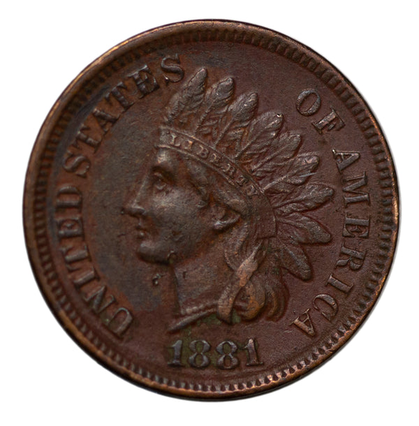 1881 -P Indian Head cent 1c - XF Extra Fine Condition (2045)