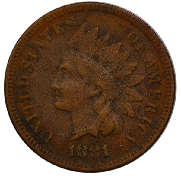 1881 -P Indian Head cent 1c - XF Extra Fine Condition (2047)