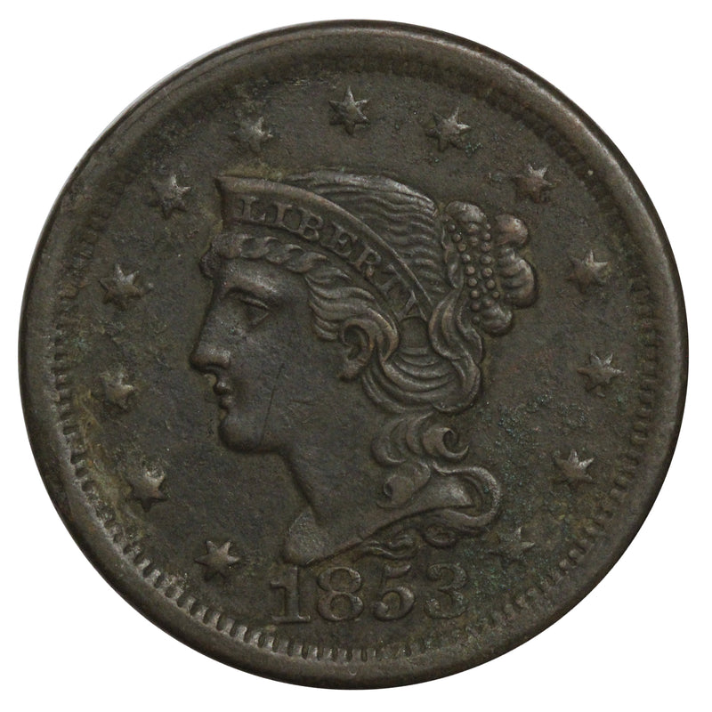 1853 Braided Hair Large Cent - Extra Fine Details (22041)