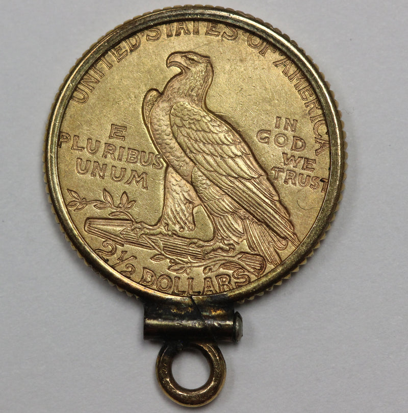 1912 Quarter Eagle, $2.5 Gold Indian with gold Bezel  (AP 22057)