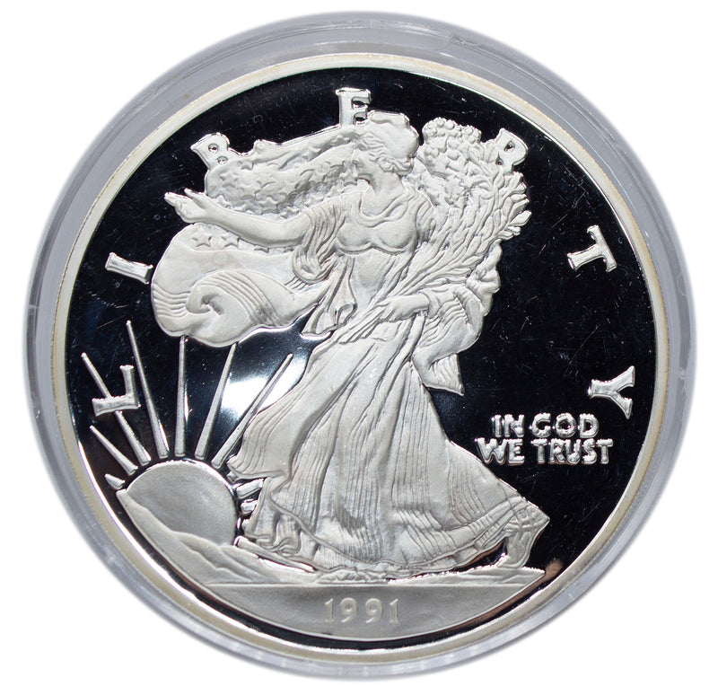 1991 Proof Silver Eagle, Half Pound 8 Troy oz .999 Pure - (AP 22067)