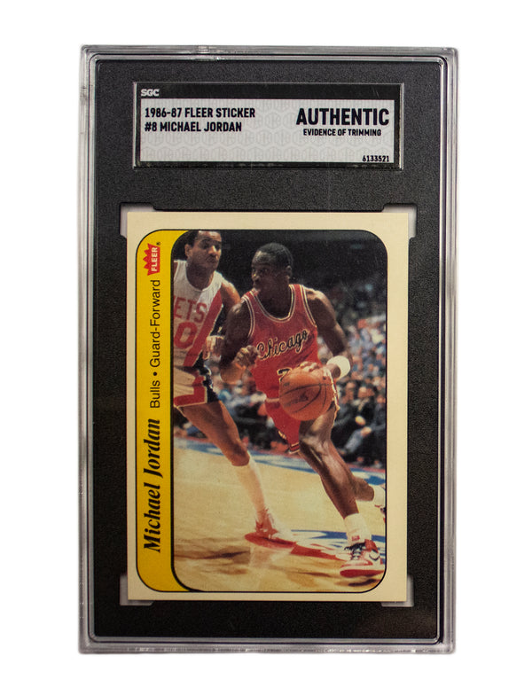 1986 Fleer Michael Jordan RC #8 Graded SGC Genuine