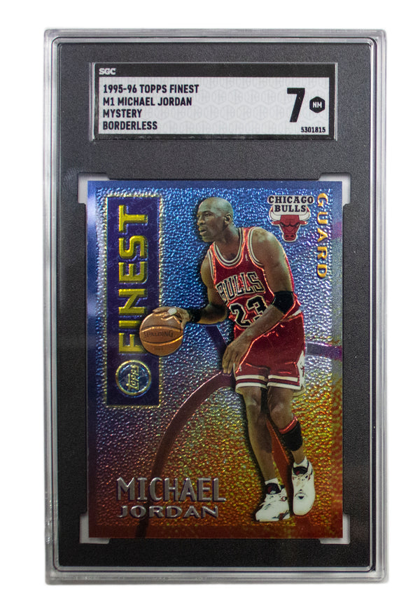 1995-96 Topps Finest Michael Jordan RC Borderless Refractor #M1 SGC 7