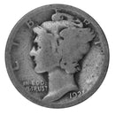 1921 -P Mercury Dime 10c - AG Almost Good Condition (30018)