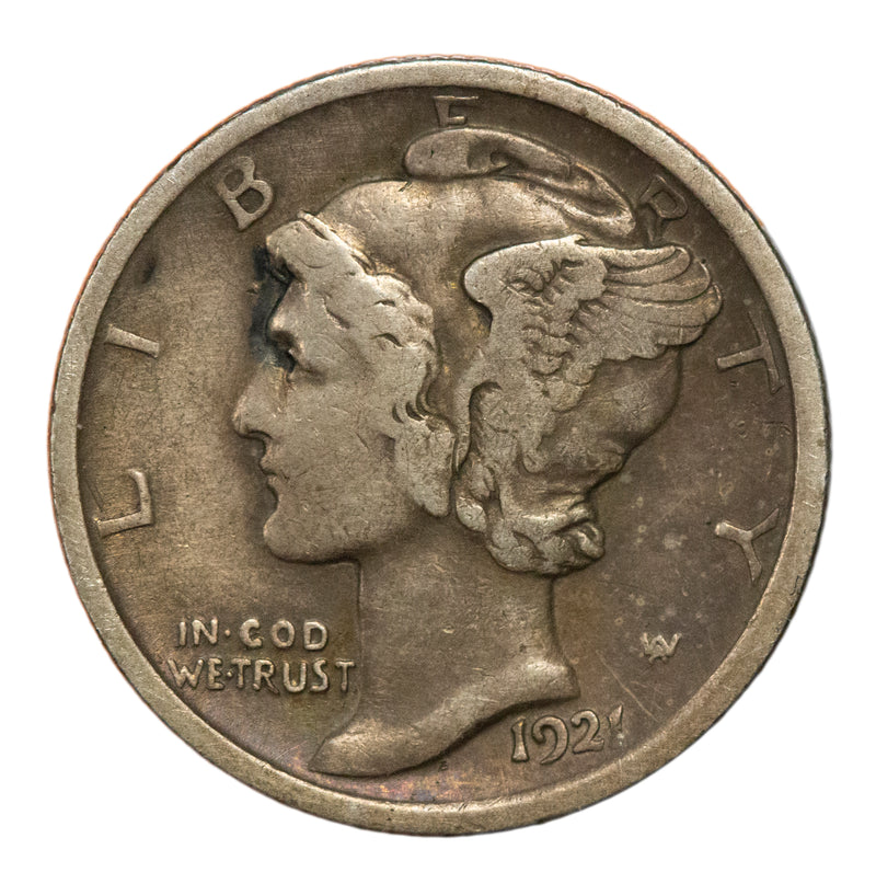 1921 -P Mercury Dime 10c - VF Condition (30029)