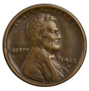 1913 -S Lincoln wheat cent 1c - XF Extra Fine Condition (44102)