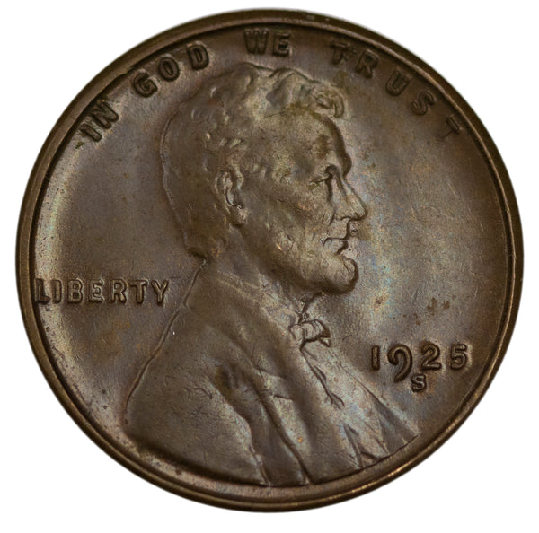 1925 -S Lincoln wheat cent 1c - Choice Brown BU Unc (44108)