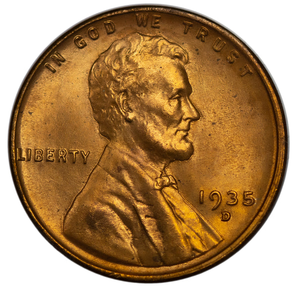 1935 -D Lincoln wheat cent 1c - Gem BU Condition (44125)