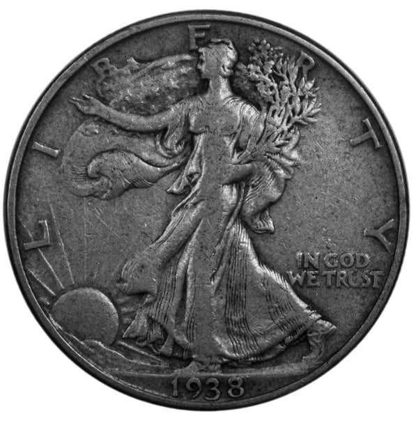 1938 -D Walking Liberty Half dollar 50c - XF Extra Fine Condition (6002)