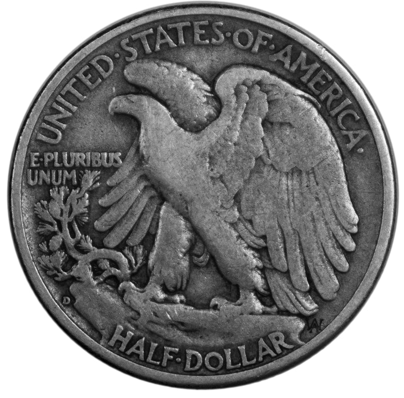 1938 -D Walking Liberty Half dollar 50c - FN Fine Condition (6032)