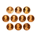 1980-1989 S Proof Lincoln Memorial Cent Run 10 Coins