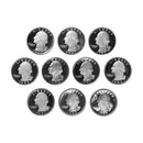 1980-1989 S Proof Washington Quarter Run 10 Coins