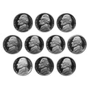 1980-1989 S Proof Jefferson Nickel Run 10 Coins