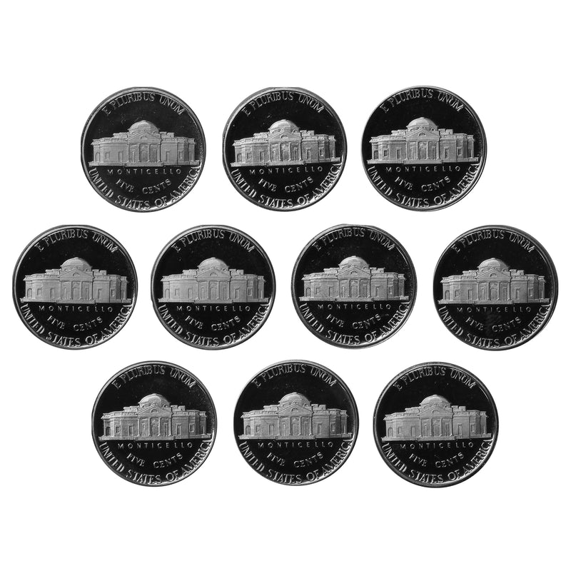 1980-1989 S Proof Jefferson Nickel Run 10 Coins